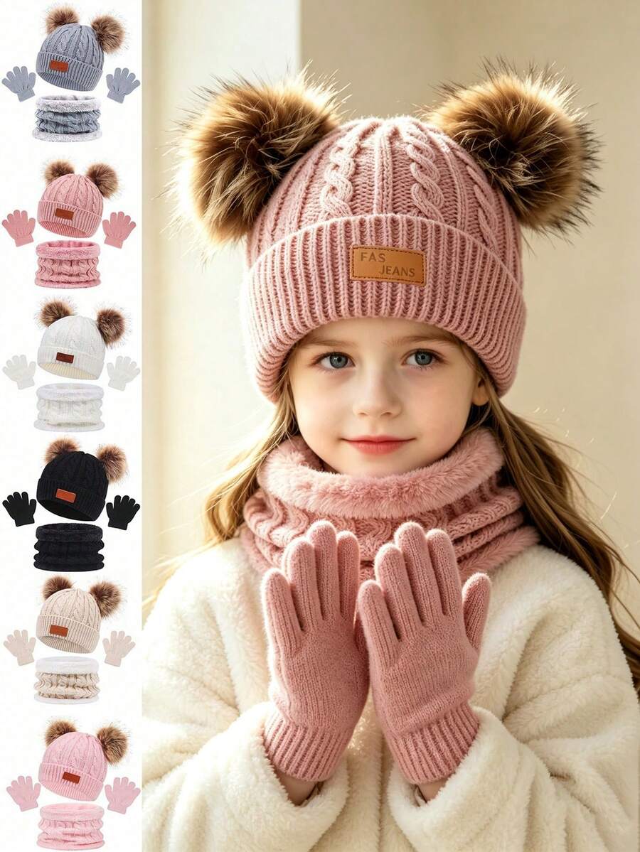 1 Set Knitted Wool Hat Set - Multicolor - View 1