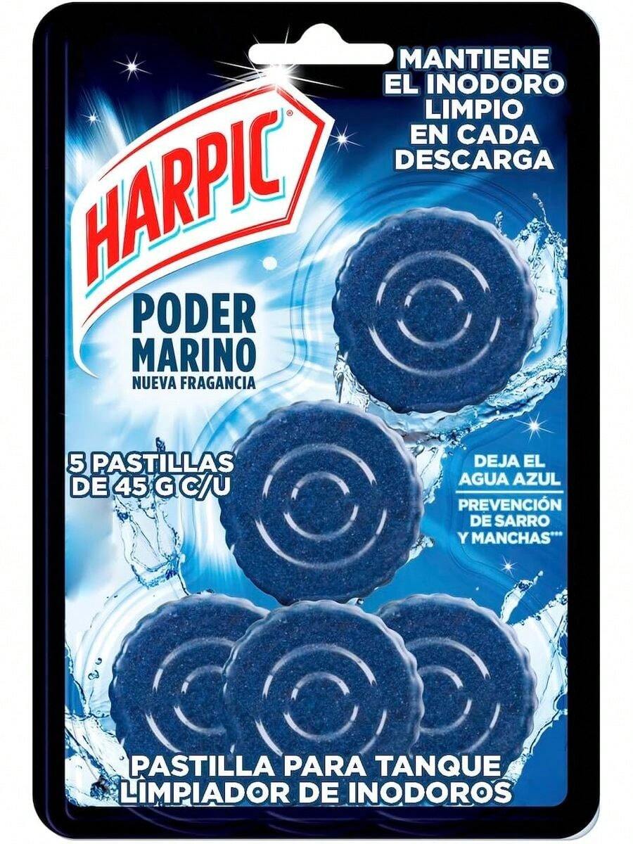 Harpic Pastillas Acuáticas Azules, 5 Piezas - Pastillas Acuáticas - Ver 1