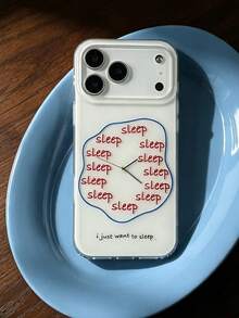 1 buah Casing Ponsel Motif Jam Teks Tidur Lucu, Tekstur Bulu, Tahan Guncangan dan Gores, Pelindung Transparan, Aksesori Estetika Minimalis dan Lucu, Hadiah Ideal untuk iPhone 11 12 13 14 15 16 17 Pro Max - MultiWarna - View 4