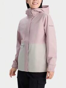 Columbia New Waterproof Outdoor Women's Sports Jacket Hooded Casual Coat - Pink/Off-white - View 2