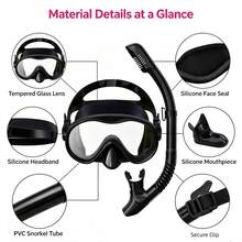 Adult Full Face Snorkel Mask Set With Dry Tube, Tempered Glass Diving Mask, Silicone Seal Waterproof Swim Gear For Island Swimming - Multicolor - View 4