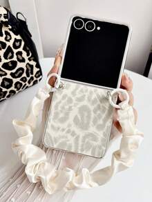 1pc Girls Electroplated Leopard Print Scarf Bracelet Style Smart Phone Case Protective Cover Portable Design Phone Case Protective Cover Compatible With Samsung Galaxy Z Flip8, Galaxy ZFlip 7, Galaxy ZFlip 7FE, Galaxy ZFlip 6, Galaxy ZFlip 5 Back To School Season - Multicolor - View 20