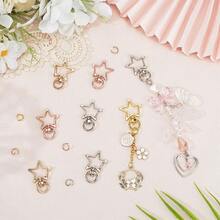 9pcs Star-Shaped Rotating Keychain Hooks, Suitable For Car Keys, Lanyards, Bags, Wallets, Gifts And DIY Crafts - 5-star Buckle With Tail - View 3