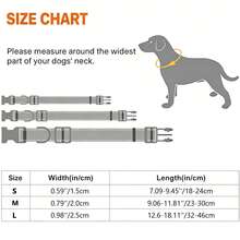 Cat & Dog Reflective Collar, S/M/L, With Detachable Locator Silicone Protective Sleeve, Reflective Nylon Dog Collar - Pet Training Collar - Padded, Soft & Comfortable, Suitable For Large, Medium & Small Dogs - Durable - Multicolor - View 3