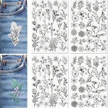 LAMYA Vải thêu tan trong nước tự dính cho may tay, vải thêu DIY có mặt sau dính, giấy thêu họa tiết hoa bồ công anh và hoa cúc - 599 - Xem 18