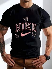 Men's Pure Cotton Short-Sleeved T-Shirt Casual Summer Breathable Soft Basic Everyday Wear Tee Top - 黑色 - 查看 7