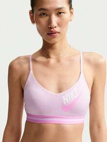 Nike 女款 AS W NK INDY 長袖 LOGO 運動內衣 BRA-LIM9923-583 - 淺粉色 - 查看 3