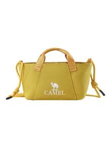 CAMEL CROWN Tas Selempang Dada Ringan Unisex, Ransel Satu Bahu Kasual, Cocok untuk Kerja dan Perjalanan Luar Ruangan - Brokat Kuning - View 4