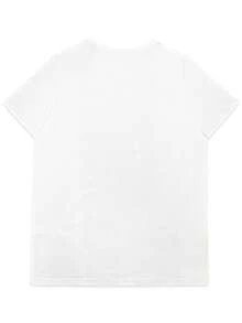 Casual Short Sleeve Top For Women, Cute Black Sheep Pattern With Inspirational Slogan, Versatile Wear Suitable For Spring Summer Autumn,Local Shipping - 白色 - 查看 2