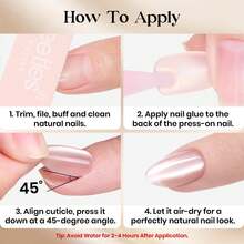 Beetles Maple Brown Cat Eye Press-On Nails, Short Almond Polka Dot False Nails With Glue & Adhesive Tabs, Ready-To-Press Fall Manicure Kit - Brown Cat Eye Short Almond Polka Dot Design - 查看 8