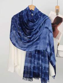 1pc Tie-Dye Fashion Scarf, Women's Muslim Hijab, Lightweight & Breathable, Elegant Outerwear, Beach Sun Protection Shawl - Multicolor - View 20