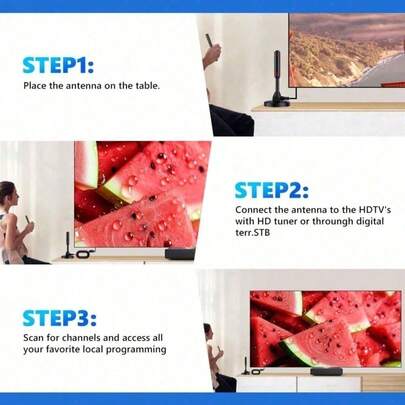 2026 HDTV Antenna For Smart TV - Indoor Digital Antenna With Stick Base, 360° Long Range Reception For Local Channels, Easy Installation (7.0 Inch)