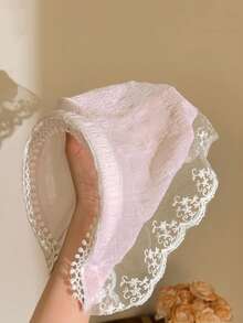1pc Women Women's French Country Style Lace Hairband, Triangular Scarf Headband, Beach Hairband, Lace Frill Headband, Hair Accessory - Multicolor - View 8