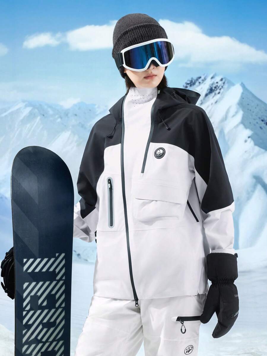 CAMEL CROWN Women's Hardshell Jacket Waterproof Windproof Rain Jacket, Lightweight Hooded Outdoor Shell Coat For Hiking, Camping, Trekking And Skiing - Yadan White Phantom Black - View 1