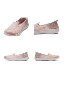 Skechers Women's ON-THE-GO FLEX RADIANT Slip-On Mesh Shallow-Cut Lightweight Comfortable Walking Shoes 138363-BLSH - Nude Pink - View 9