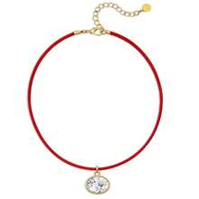 Oval Cubic Zirconia Pendant Silk Cord Necklace, Suitable For Women, Exquisite Bezel Design, Transparent Cubic Zirconia Minimalist Neck Chain Jewelry Gift. - Milan Rope Pendant Necklace - View 14