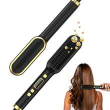 2-In-1 Straightening & Styling Brush With LCD Display, Fast Heating, Adjustable Temperature, Reduces Frizz, No Hair Damage, Anti-Scald Design, Multi-Function, Ideal Gift For Valentine's Day/Mother's Day/Birthday, Hair Straightener Brush - Multicolor - View 14