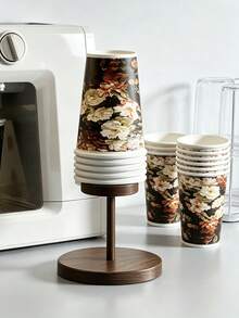 Paper Cup Holder, Cup Dispenser, Cup Rack, Desktop Paper Cup Storage Rack, Stand, Coffee Bar Accessory, Thickened Round Base, Space-Saving, Keeps Paper Cups Organized, Easy To Access, Suitable For Coffee, Tea, Water Cups, With Stand, Suitable For Office, Commercial Use, Cafe, Restaurant, Durable And Stylish Design, Suitable For Home Or Office And Other Occasions - Multicolor - View 8