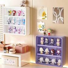 1pc Mini Doll Display Stand, Wall-Mounted Storage Box, Collectible Display Cabinet, Doll Display Rack, Desktop Display Storage Box, Office Supplies Desktop Organizer, Doll And Doll Display Box, Cosmetic Storage Rack, Model Display Stand, Suitable For Miniature Models Or Blind Box Doll Collection, Space-Saving (Model Not Included), Soft, Room Decor, Home Decor, Bedroom Decor, Graduation, Halloween Decor, Party Supplies, Decorative Style, Autumn Decor, Pumpkin, Christmas Gift - Multicolor - View 3