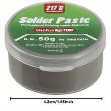 Solder Paste High Temperature 217 ℃ (Sn99% Ag0.3% Cu0.7%), Electronic Solder Paste, Used For IC/PCB/BGA/SMD/Repair (217 ℃) Melting Point, No Need To Clean Solder Paste (With Tool Shovel Included) - Round - View 7