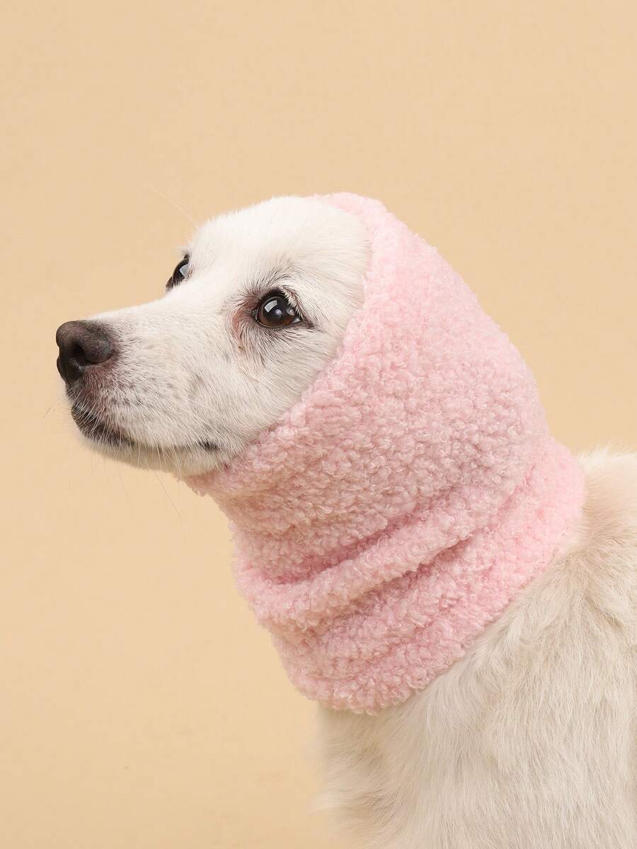 Pink Thin Polyester Fleece Comfortable Warm Pet Hat, Suitable For Cats And Dogs, With Elastic Ear Protection Hood, Happy Dog, Cat Supplies, Dog Accessories, Indoor And Outdoor Use
