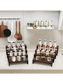 4 Buah Rak Display Bertingkat Kayu Besar, Cocok untuk Berbagai Acara Penjual | Rak Penyimpanan Parfum yang Dapat Ditumpuk, Unisex | Rak Display Dekoratif | Set Display Meja Kayu | Rak Display Pesta - MultiWarna - View 5