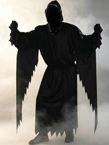 Adult Grim Reaper Halloween Costume, Suitable For Scream Party, Easter Ball, Horror Performance, Unisex Jumpsuit - Multicolor - View 2
