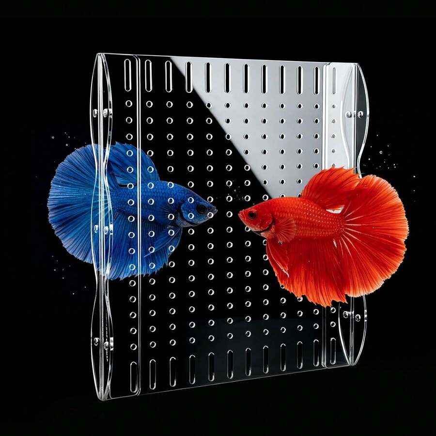 Acrylic Fish Divider Aquarium Divider 15/20 Gallon Long | Acrylic Aquarium Divider 15/20 Gal Long, 11.2-12.2 Adjustable Width, Smooth Laser-Cut Edges,With Suction Cups - 10 Gallon - View 1