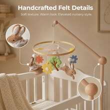 1 buah Mainan Gantung Tempat Tidur Bayi Bentuk Jamur, Wortel, dan Kelinci, Mainan Gantung Hewan Bebek dari Kain Felt Lembut, Mainan Gantung Sensorik Visual untuk Kamar Bayi, Hadiah Baptisan Bayi Baru Lahir - Hijau - View 6
