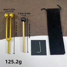 1組金色調音叉套組，128Hz、256Hz、512Hz、528Hz不同頻率共振調音叉，適合休閒訓練 - 彩色 - 查看 6