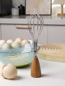 1pc Wooden Handle Baking Tool Set, Ball Whisk, Spring Dough Mixer, Cheese & Lemon Grater, Potato Masher, Handheld Flour Sifter, Home Cake & Bread Making Tools, Multi-Functional Kitchen Cooking & Mixing Utensils - Multicolor - View 8