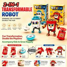 1pc New Cool Battle Armor Transforming Spinner 2-In-1 Spinner Transforming Robot, Cute Food Cup Transforming Robot Spinning Spinner Educational Sensory Toy Suitable For Boys - Multicolor - View 2