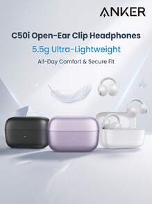 Earphone C50i memiliki desain open-back dan clip-on untuk kenyamanan pemakaian, klip fleksibel FlexiClip, driver 12mm untuk bass yang kuat, panggilan jernih bertenaga AI, audio Hi-Res, ketahanan air dan debu IP55, dan Bluetooth 6.0. - View 1