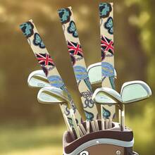 1PC Butterfly Print Golf Directional Alignment Stick Club Head Cover - Durable Protective Floral Accessory For Golfers & Gifting | Ideal For Daily Practice, Tournaments & Casual Outings - Multicolor - View 3