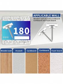 180PCS Clear Thumb Tacks For Wall Push Pins For Wall Thumbtacks For Hanging | Flat Tacs For Wall For Bulletin Board For Shadow Box Display - A - View 7