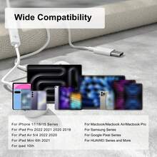 FCV 1pc USB C Earphones, Compatible With Phone 17 16 15, Wired In-Ear Headphones With Clear Microphone And Noise Cancellation, Type C Earphones, Compatible With Galaxy S26 Ultra S25 A16 And Android Devices - View 6