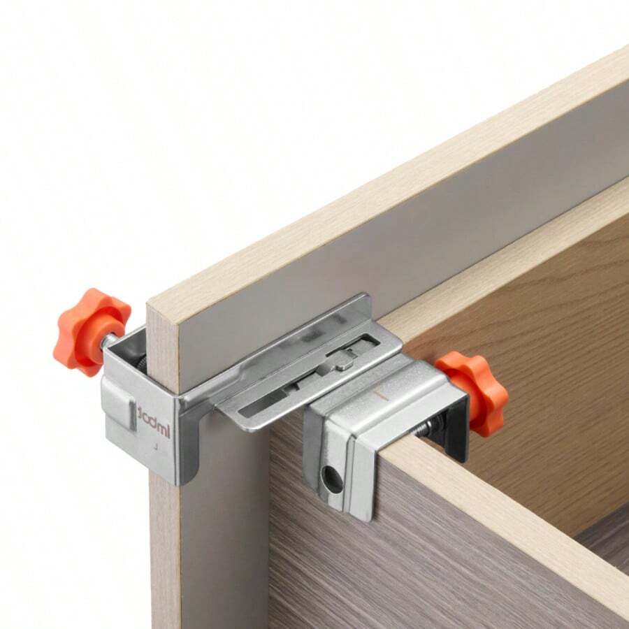 Imbot Stainless Steel Side-Mount Drawer Clips, Inner & Outer Edge Support, Left + Right 2 Pieces Set, Stainless Steel Material, Drawer Board Installation Aid, Suitable For Woodworking