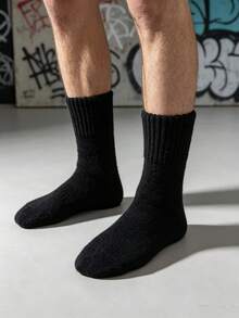 5 Pasang Kaos Kaki Setengah Betis Unisex Berwarna-warni Bahan Terry, Hangat untuk Musim Gugur/Musim Dingin, Gaya Jalanan, Cocok untuk Pemakaian Sehari-hari/Tidur di Rumah/Hadiah Liburan - MultiWarna - View 1