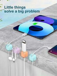 Packs Magnetic Cable Clips, Magnetic Desktop Cable Holder, Slot-Type Cable Clips - Cable Organizer, Cable Management, Cable Tidy Clips, Cable Fixer, Desktop Cable Organizer, Charging Cable Holder, Bedside Table Cable Organizer - Multicolor - View 7