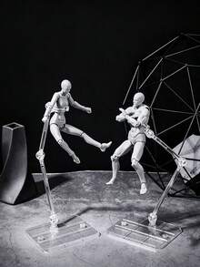 12pcs/Set Stand Pose Transparan yang Dapat Diatur untuk Figur Aksi Koleksi - Sendi Fleksibel, Stand Pajangan Plastik Tahan Lama untuk Pose Dinamis dan Dekorasi Rumah/Kantor - A - View 1