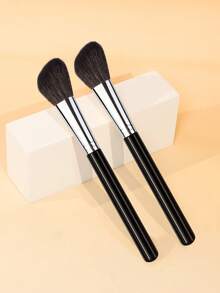 Slanted Cheekbone Blush Brush Contour Brush Multi-Functional Professional Makeup Tool With Wool Bristles For Better Pigment Pickup - Black - View 3