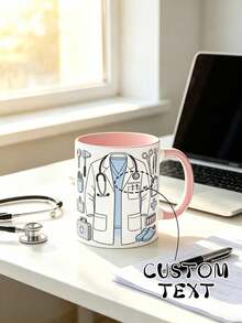 Custom 2D Ceramic Mug, Personalized Doctor Set Design And Custom Name, Suitable For Male Doctor's Coffee Cup, Can Add Your Own Logo, Photo And Text, First Choice For Christmas, Thanksgiving Or Birthday Gift - Multicolor - View 5