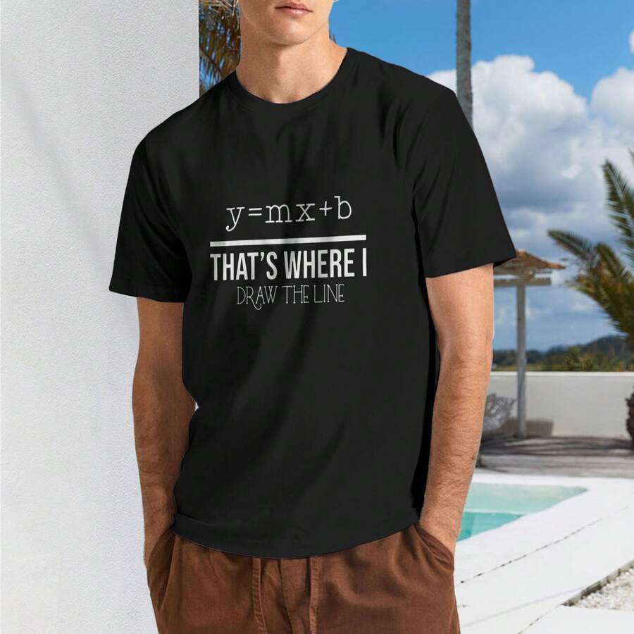 Linear Equation Maths Teachers 100% Cotton T Shirt - Shape - View 1