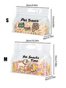Bolsa de almacenamiento de comida para mascotas, bolsa sellada con estampado lindo de perro, bolsa de almacenamiento transparente y esmerilada para comida de perro y arena para gatos con asa, bolsa de almacenamiento de comida para perro, bolsa de almacenamiento de comida reutilizable, bolsa para porcionar comida, bolsa a prueba de humedad, bolsa de mano autosellante, mantiene la comida seca fresca, almacena comida y golosinas para gatos y perros, fácil de transportar, adecuada para camping, alojamiento, viajes de fin de semana, viajes y uso diario, esencial para dueños de mascotas, regalo de cumpleaños único, regalo de fiesta - Multicolor - Ver 11