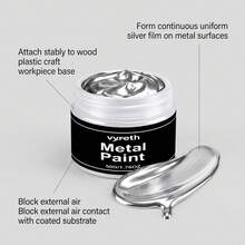 Silver Metallic Paint Quick Dry Metal Effect Repair Paint For Crafts Furniture Hardware DIY Decorative Coating Paint - Quick-dry Silver Metallic Paint - View 7