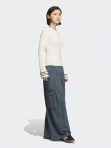 Adidas Originals Women's Colorblock Striped Crew Neck Sweater - White - View 6