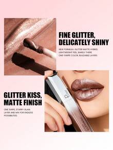 Pudaier Lip Gloss Matte Metalik Tahan Air & Anti Luntur, Hadiah Hari Valentine, Cocok untuk Semua Warna Kulit - 07 - View 5