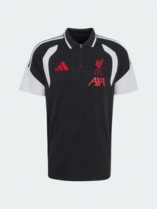 Adidas Men's LFC POLO Knitted Collar Short Sleeve T-Shirt BK5793 - Black and White - View 2