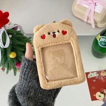 1pc Super Cute Plush Transparent Cartoon Card Holder, Ins Style Cartoon Plush Card Holder, 3-Inch Photo Star Card Display Pendant, Multi-Functional ID Card, Work Badge, Student ID, Teacher ID, Sick Leave Badge Holder - Multicolor - View 15