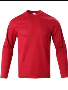 5-Pack Men's Performance Long Sleeve T-Shirt, UPF 30+ Sun Protection Shirt, Men's Workout Fitness Tee, Outdoor Workwear - 紅色 - 查看 2